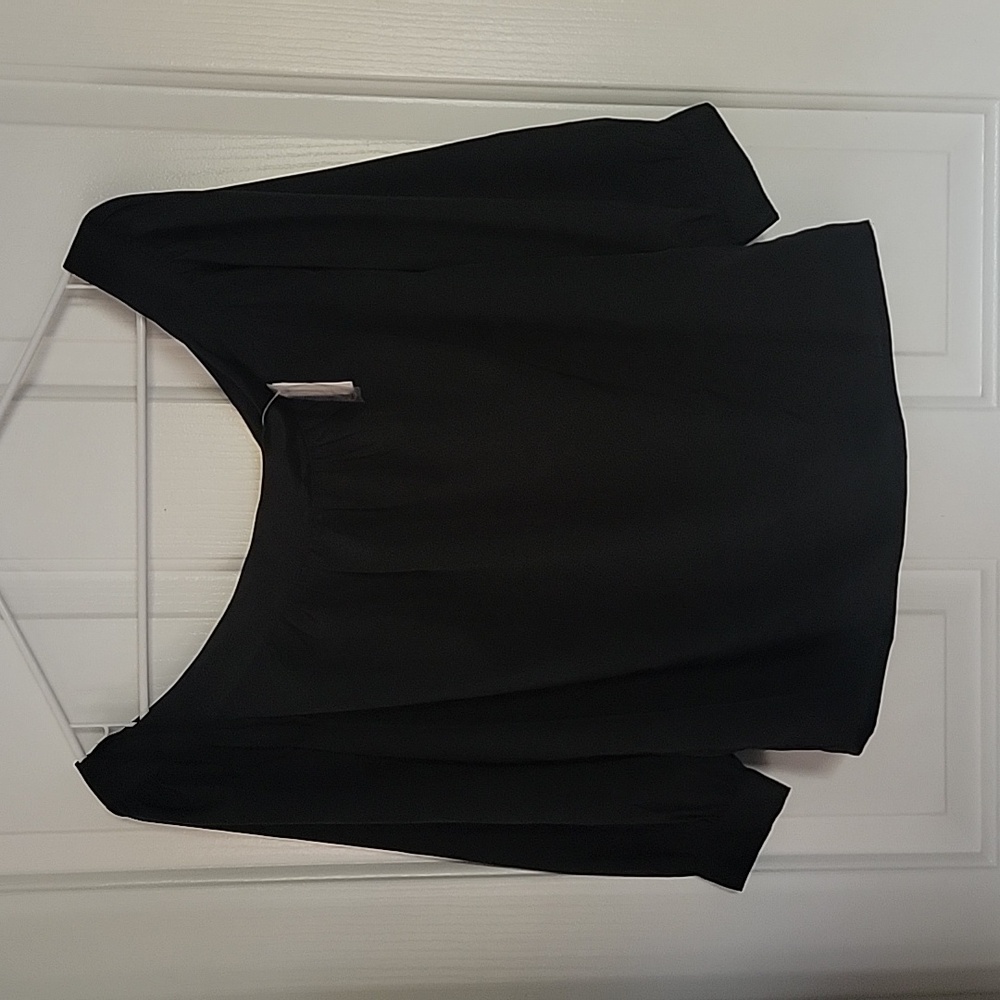 Anthropologie Black Off-Shoulder Blouse